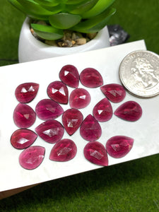 Garnet Rose Cut 10x12-14mm Size - Pack of 6 Pcs  Garnet Faceted Polki -  AAA Quality- Best for Jewelry making- One Side Cuttingx9