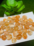 Sunstone Cabochon 8x10 mm Code# S3 - Pack of 8 Pieces  -AAA Quality cabs (Light Color)  Sunstone Oval Cabochon -Natural Sunstone Cabs