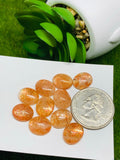Sunstone Cabochon 10x12 mm Code# S13 - Pack of 2 Pieces  -AAA Quality cabs (Dark Color)  Sunstone Oval Cabochon -Natural Sunstone Cabs