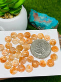 Sunstone Cabochon 8 mm Code# S49 - Pack of 4 Pieces  -AAA Quality cabs (Light Color)  Sunstone Oval Cabochon -Natural Sunstone Cabs