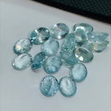 Aquamarine faceted 7X9MM oval cabs,weight -8ct. pack of 4Pc, Blue Aquamarine cabochon , AAA Quality cabs