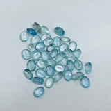 Aquamarine faceted 6X8MM Oval cabs,weight -6ct. pack of 6Pc, Blue Aquamarine cabochon , AAA Quality cabs