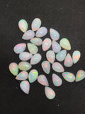 5 Pcs Ethiopian Opal 6X9MM  Pear size Cabs Pack of 5 Pieces - AAA Quality, Opal Cabochon - Ethiopian Opal Pear Cabochon, code P-2