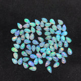 Ethiopian Opal 4X6MM  Pear size Cabs Pack of 5 Pieces - AAA Quality, Opal Cabochon - Ethiopian Opal Pear Cabochon, code P-2