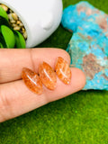 Sunstone Cabochon 6X12 mm - Pack of 5 Pieces  -AAA Quality cabs (Dark Color)  Sunstone Oval Cabochon -Natural Sunstone Cabs