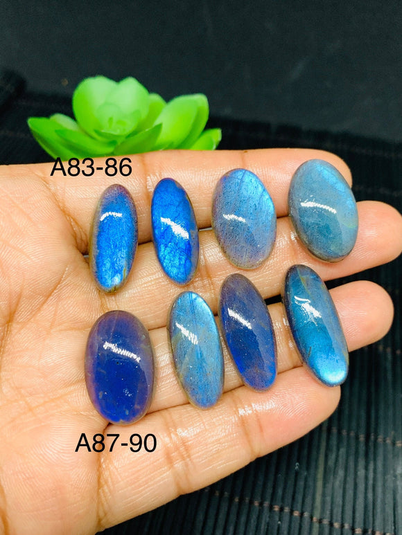 Labradorite Cabochon - Code# A86 to A90- AAAA Quality - Blue Color Natural Labradorite cabs- Labradorite Loose Stone- Labradorite Oval Cabs