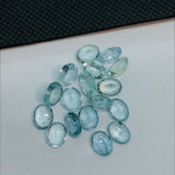 Aquamarine faceted 7X9MM oval cabs,weight -8ct. pack of 4Pc, Blue Aquamarine cabochon , AAA Quality cabs