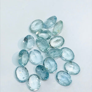 Aquamarine faceted 7X9MM oval cabs,weight -8ct. pack of 4Pc, Blue Aquamarine cabochon , AAA Quality cabs