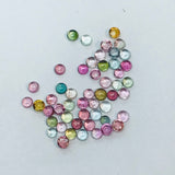 Tourmaline 2.5MM Multi Color Cabochon  ,Tourmaline gemstone loose cabs , Tourmaline cabs , Pack of 8Pcs