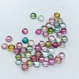 Tourmaline 2.5MM Multi Color Cabochon  ,Tourmaline gemstone loose cabs , Tourmaline cabs , Pack of 8Pcs