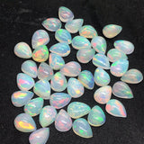 Ethiopian Opal 6X8MM  Pear size Cabs Pack of 2 Pieces - AAA Quality, Opal Cabochon - Ethiopian Opal Pear Cabochon, code P-2