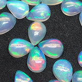 Ethiopian Opal 6X8MM  Pear size Cabs Pack of 2 Pieces - AAA Quality, Opal Cabochon - Ethiopian Opal Pear Cabochon, code P-3