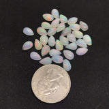 8 Pcs Ethiopian Opal 4X6 MM  Pear size Cabs Pack of 5 Pieces - AAA Quality, Opal Cabochon - Ethiopian Opal Pear Cabochon, code P-3