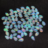 8 Pcs Ethiopian Opal 5x8MM  Pear size Cabs Pack of 8 Pieces - AAA Quality, Opal Cabochon - Ethiopian Opal Pear Cabochon, code P-2