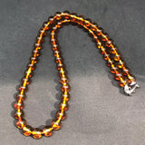 Amber 8MM Necklace ,Round beads , AAA Quality Natural Amber from Ukraine. Length 16 Inch , 925 silver clasp  , Length can be custom.