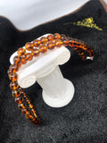 Amber 8MM Necklace ,Round beads , AAA Quality Natural Amber from Ukraine. Length 16 Inch , 925 silver clasp  , Length can be custom.