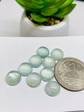 Aquamarine Round Cabochon 9 mm Pack of 2 Pcs - Code #A36- AAA Quality cabs- Natural Aquamarine Cabs