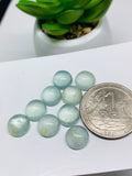 Aquamarine Round Cabochon 9 mm Pack of 2 Pcs - Code #A36- AAA Quality cabs- Natural Aquamarine Cabs