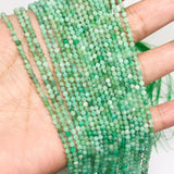 Emerald Faceted 2.5MM Round , origin Zambia, Micro Faceted beads, Round faceted, Precious gemstone , Natural Emerald, length 15.5''