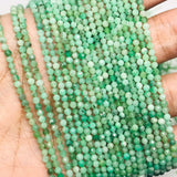 Emerald Faceted 2.5MM Round , origin Zambia, Micro Faceted beads, Round faceted, Precious gemstone , Natural Emerald, length 15.5''