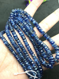 5MM Blue Kyanite Faceted Roundel , Top Quality Kynite beads, Transparent and Nice Blue , Legnth 16 Inch