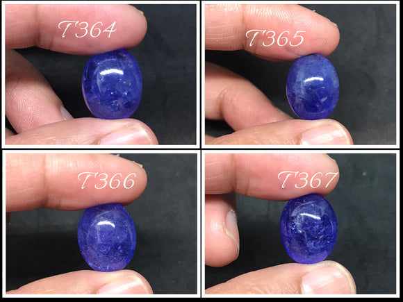 Tanzanite Oval Cabochon Code 16X13 mm Size #T364-T367 - AAA Quality Natural Tanzanite Cabochon-Tanzanite Loose Stone