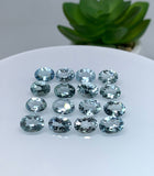 Aquamarine Faceted 6X8 MM Oval Cabochon- Pack of 4 Pcs - Dark Aqua Blue Color- Natural  Aquamarine cabochon - AAA Quality