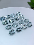 Aquamarine Faceted 6X8 MM Oval Cabochon- Pack of 4 Pcs - Dark Aqua Blue Color- Natural  Aquamarine cabochon - AAA Quality