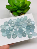 Aquamarine Cabochon 8x10 mm Pack of 2 Pcs - Code #A1- AAA Quality cabs- Natural Aquamarine Cabs