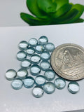 Aquamarine Cabochon 6  mm Pack of 4 Pcs - Code #A21- AAA Quality cabs- Natural Aquamarine Cabs