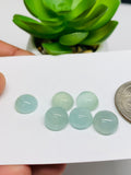 Aquamarine Round Cabochon 9 mm Pack of 2 Pcs - Code #A37- AAA Quality cabs- Natural Aquamarine Cabs