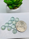 Aquamarine Round Cabochon 9 mm Pack of 2 Pcs - Code #A36- AAA Quality cabs- Natural Aquamarine Cabs