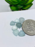 Aquamarine Cabochon Triangle 7x7- 8x8 mm Pack of 2 Pcs - Code #A87 Weight 13 Cts  AAA Quality cabs- Natural Aquamarine Cabs