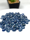 Blue Sapphire Cabochon 5x7 mm Size - Pack of 4 Pcs -AAA Quality Sapphire Oval cabs • Natural Blue Sapphire • Sapphire Cabochon