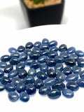 Blue Sapphire Cabochon 5x7 mm Size - Pack of 4 Pcs -AAA Quality Sapphire Oval cabs • Natural Blue Sapphire • Sapphire Cabochon