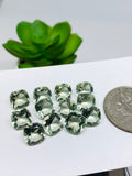 Prasiolite Cushion Faceted 8x8 mm - Pack of 4 Pcs - AAA Quality - Natural Dark color -  Natural Prasiolite Stone- Green Amethyst Cushion
