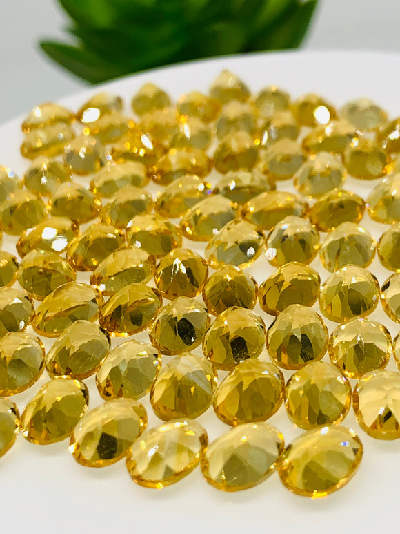Citrine Faceted  Cut 8x10 mm size • Pack of 1 Pc • AAA Quality • Natural Citrine Faceted Oval Cabs