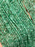 Natural Emerald Round Faceted 2mm Beads- Length 40 Cm- Natural Emerald Beads