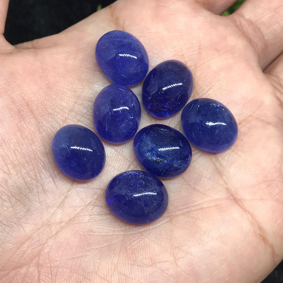 Tanzanite Oval 12X14MM Cabochon - AAA Quality Natural Tanzanite Cabs-Tanzanite Loose Stone, code T370, pack of 1 Pc