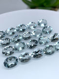 Aquamarine Faceted Oval Cabochon 6x8 mm- Pack of 4 Pcs - Medium Light Blue Color- Natural Blue Aquamarine cabochon - AAA Quality