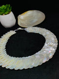 Pearl Necklace 15 mm Size - Code #A1 - AAA Quality- Length 19 Inch - White Mother of Pearl Coin Necklace - Natural Pearl Necklace