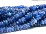 6MM Blue Kyanite Faceted Roundel , Top Quality Kyanite beads, 40 cm Length- Kyanite Faceted Rondelle