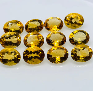 Citrine Faceted Oval Cabochon 8x10 mm size • Pack of 1 Pc • AAA Quality • Natural Citrine Faceted Oval Cabs