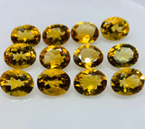 Citrine Faceted Oval Cabochon 8x10 mm size • Pack of 1 Pc • AAA Quality • Natural Citrine Faceted Oval Cabs