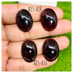 Garnet Cabochons 22x16 mm size • Code A13- A16 • Big Garnet Cabs  • AAA Quality • Garnet Oval Cabs • Garnet Loose Stone