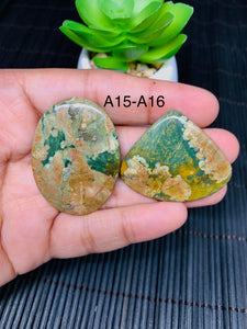 Rhyolite Cabochon •  Code A15-A16 • AAA Quality •  Natural Rhyolite Cabs • Rhyolite Pendant • Origin Nevada