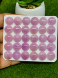 Kunzite Cabochon 10 mm Size  A- Quality( Good Quality) - Pack of 2 Piece - Natural Kunzite Cabochon -  Origin Brazil