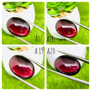 Garnet Cabochons 22x16 mm size • Code A17- A20 • Big Garnet Cabs  • AAA Quality • Garnet Oval Cabs • Garnet Loose Stone