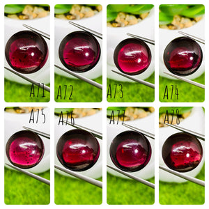 Garnet Cabochons 15 mm size • Code A71- A78 • Big Garnet Cabs  • AAA Quality • Garnet ROund Cabs • Garnet Loose Stone