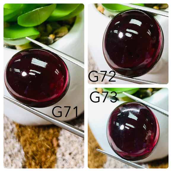 Garnet Cabochons 20X18 mm size • Code G71- G73 • Big Garnet Cabs • AAA Quality • Garnet Oval Cabochon • Garnet Loose Stone